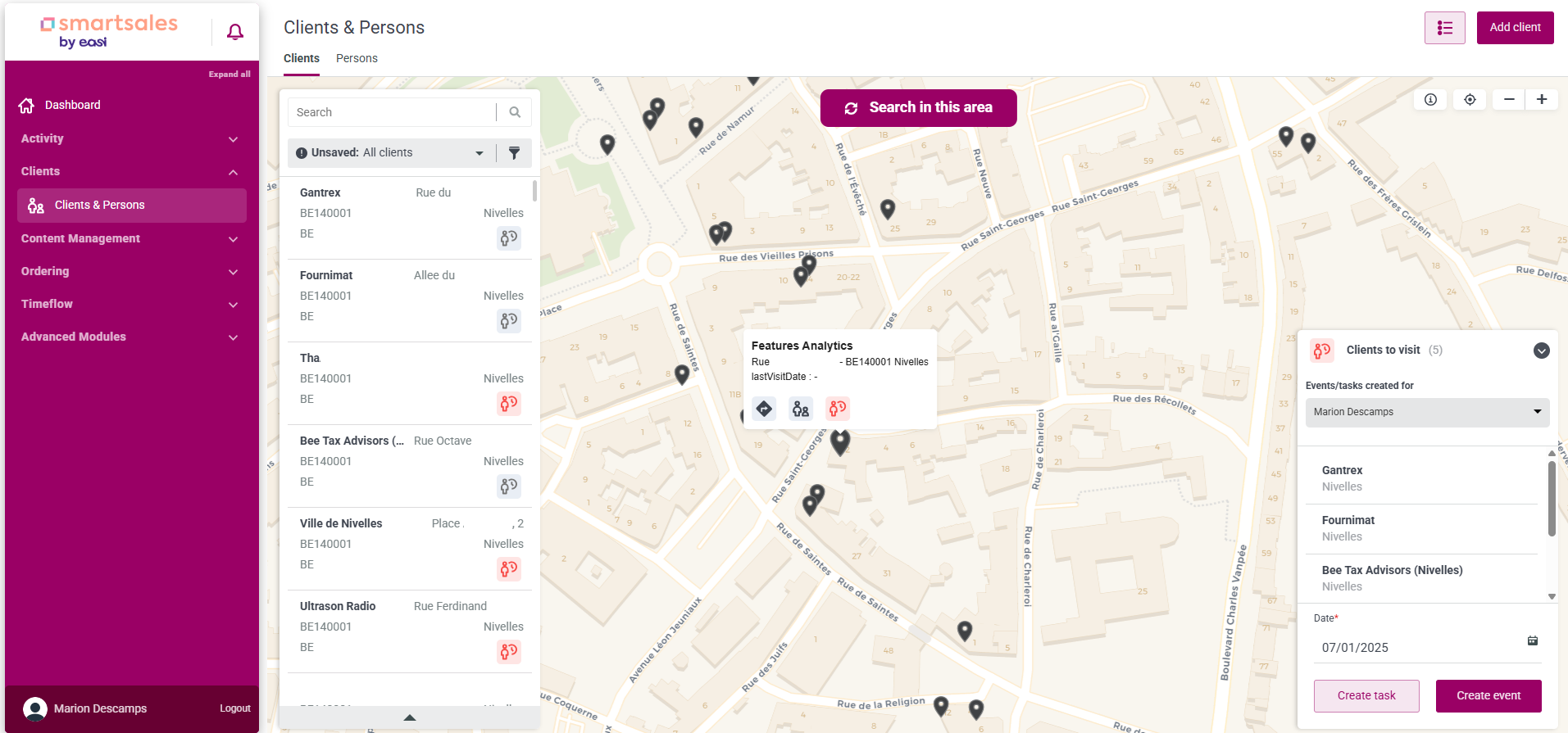 SmartSales Map on web