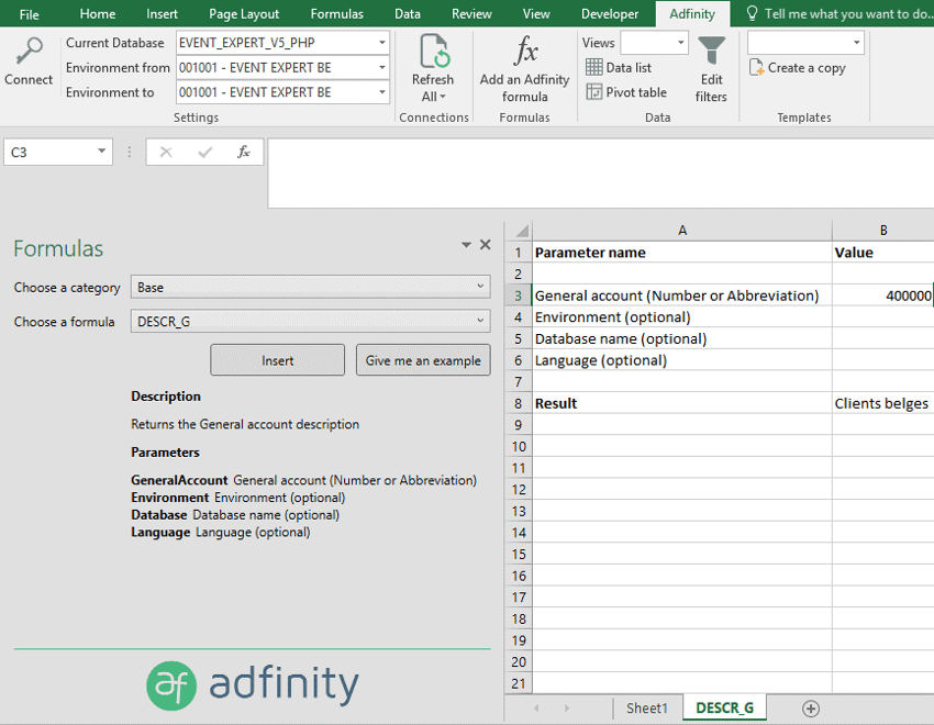 reporting excel accounting adfinity