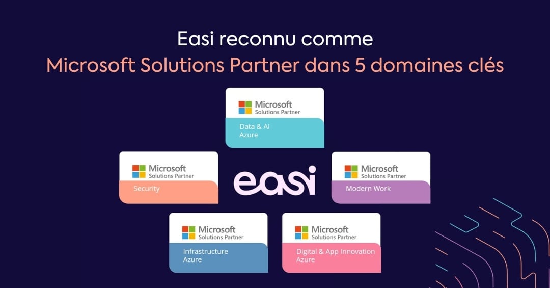 Easi reconnu comme Microsoft Solutions Partner dans 5 domaines clés